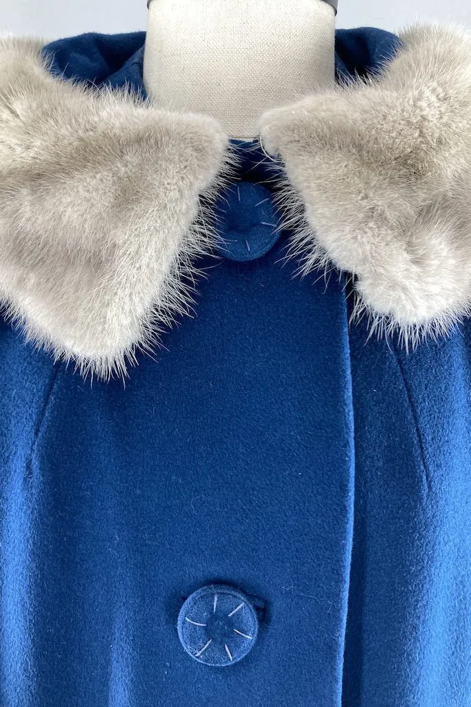 Vintage 1960s Sapphire Blue Coat