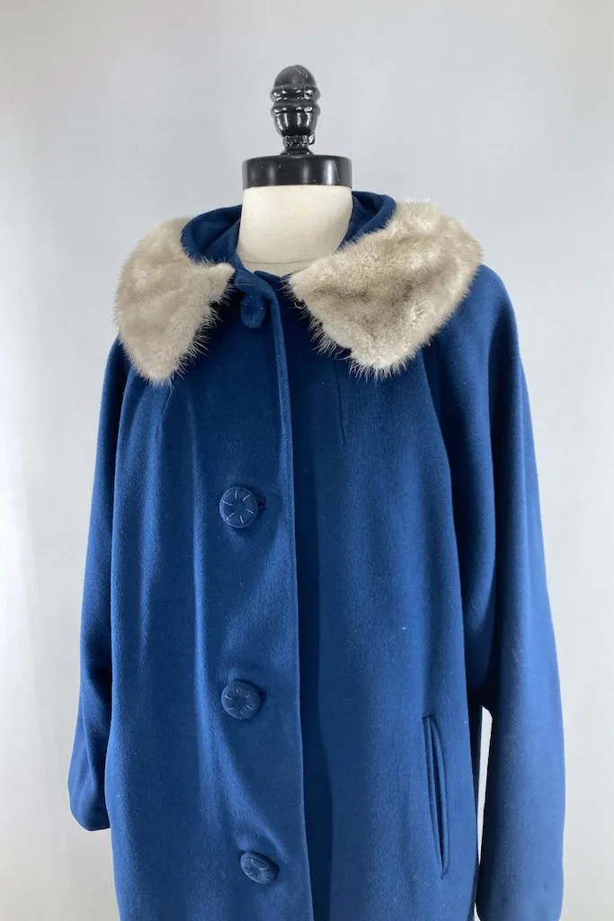 Vintage 1960s Sapphire Blue Coat