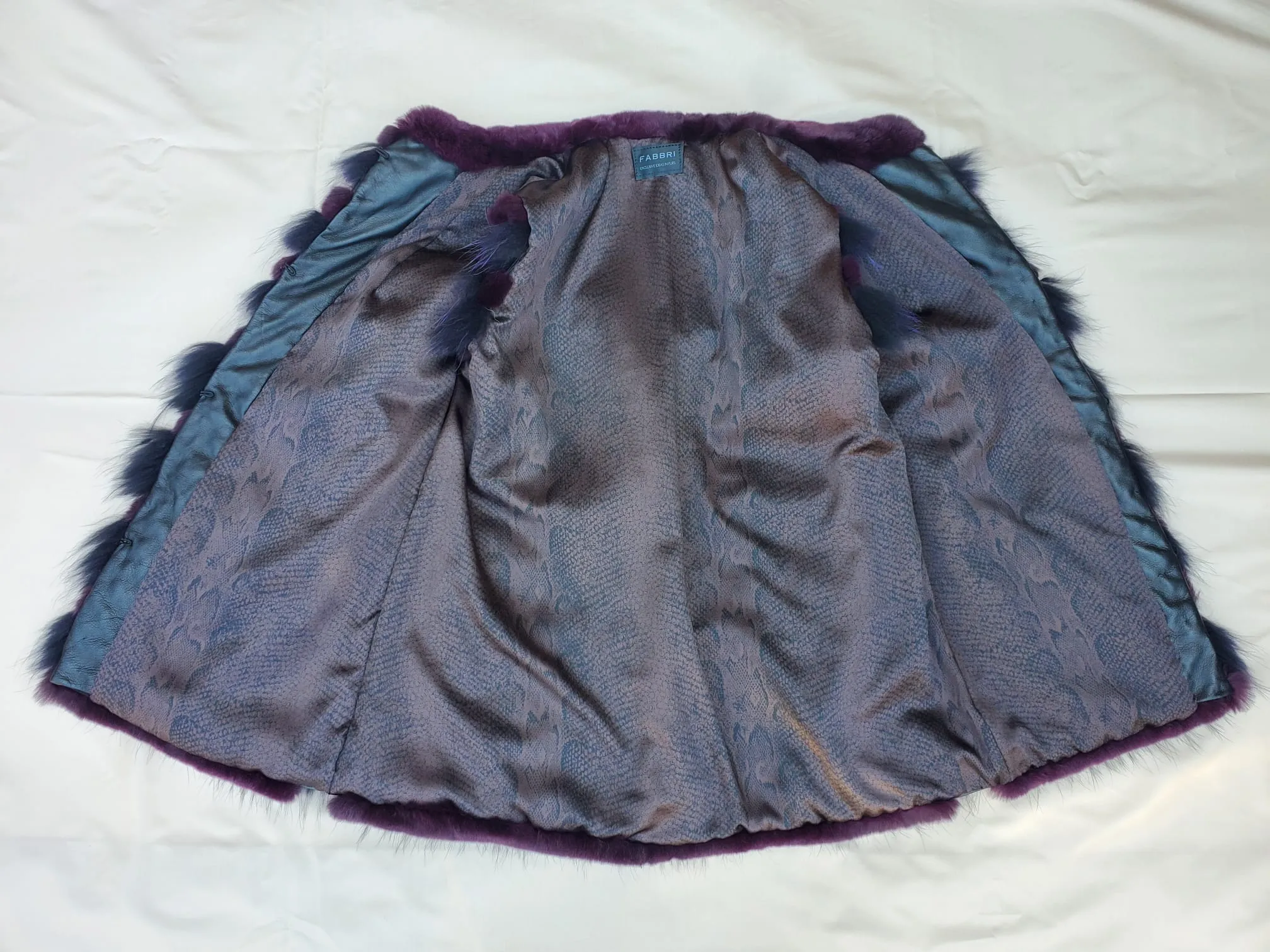 Vintage Purple-Dyed Rabbit Fur and Fox Fur Vest -L  (Never Been Worn!)