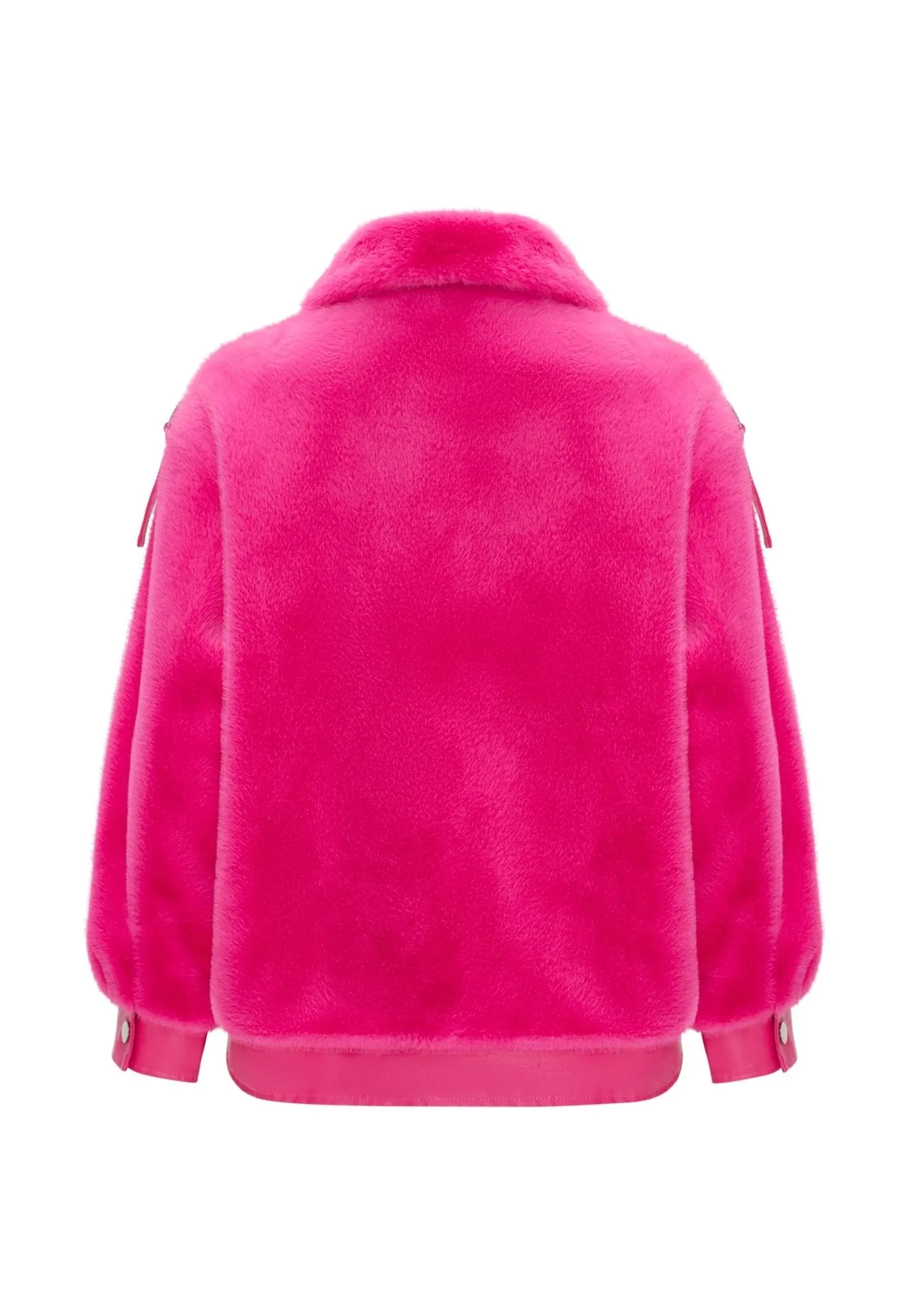 Winter Colourful Faux Fur Jacket - Pink