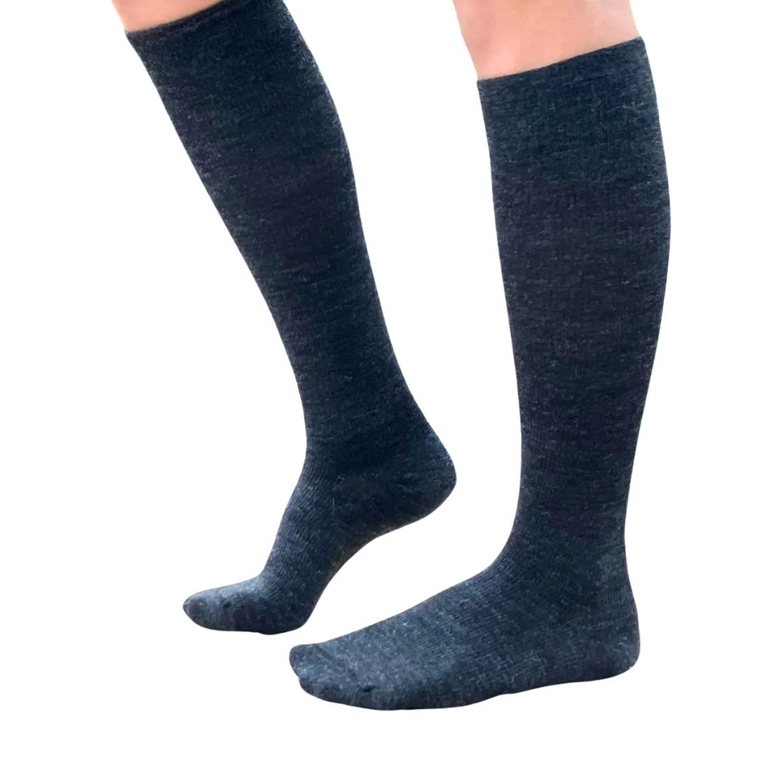 YoU Compression® Charcoal Alpaca Wool Knee High 20-30 mmHg