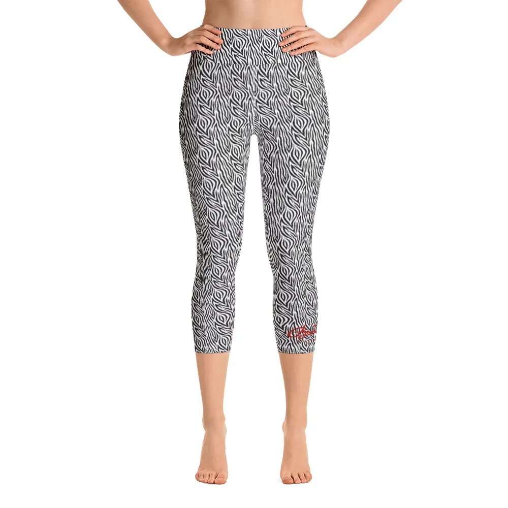 Zebra Yoga Capri Leggings