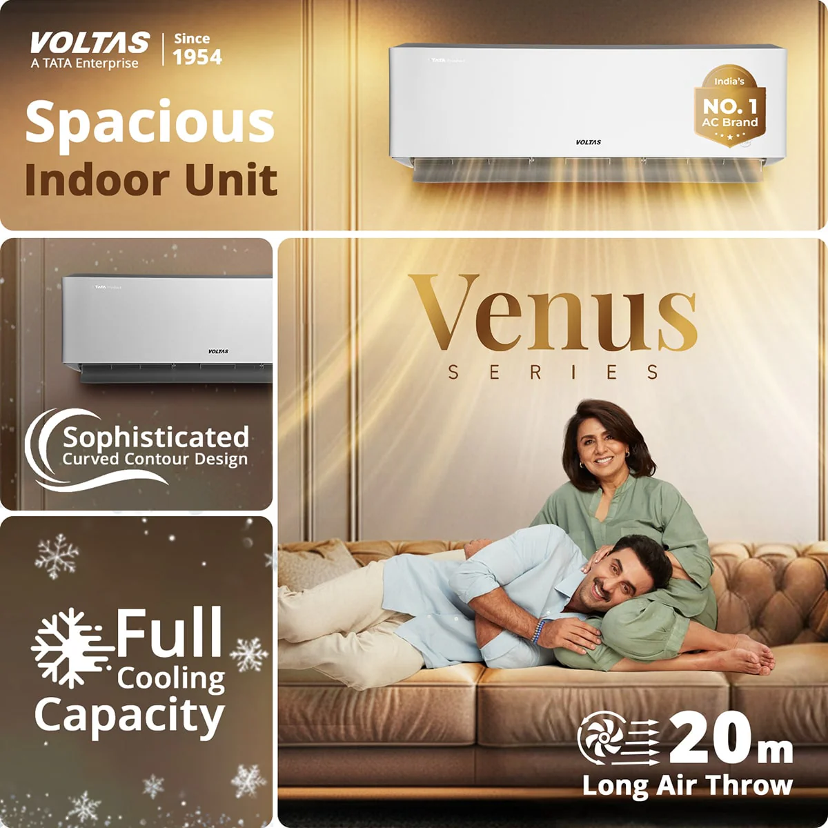 Voltas Split Air Conditioner, 1.5 Ton, 3 Star - 183INV Venus Luxe - Image 5