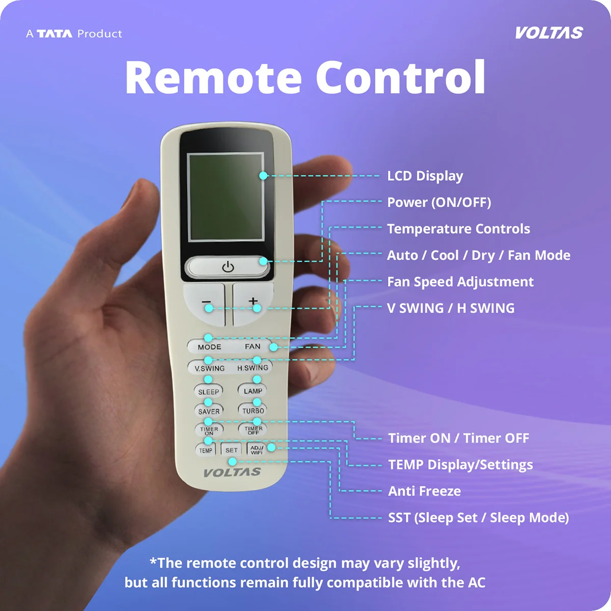 Voltas Split Air Conditioner, 1.5 Ton, 3 Star - 183INV Vertis Zephyr Gold - Image 16